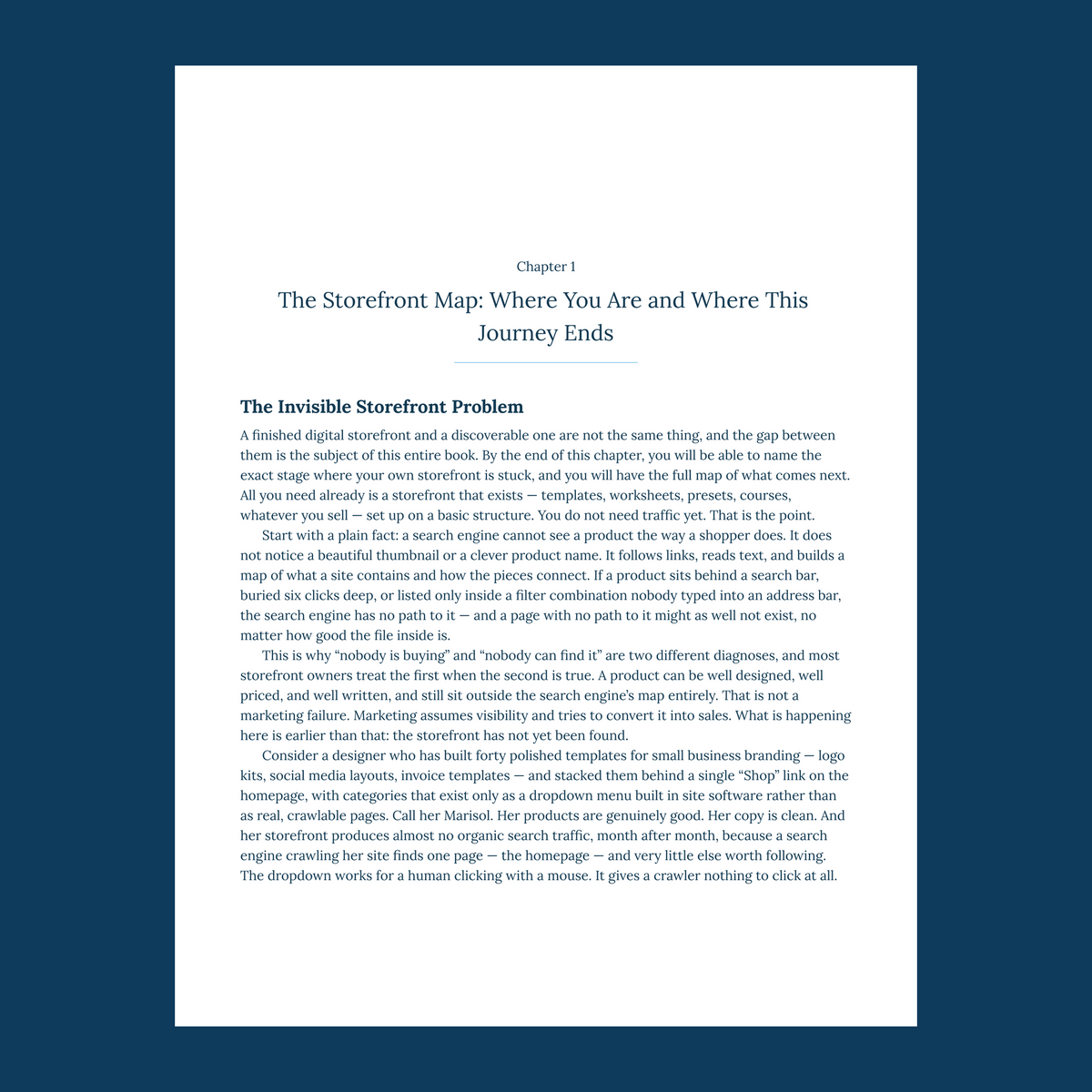 The opening of chapter 1, "The Storefront Map: Where You Are and Where This Journey Ends"
